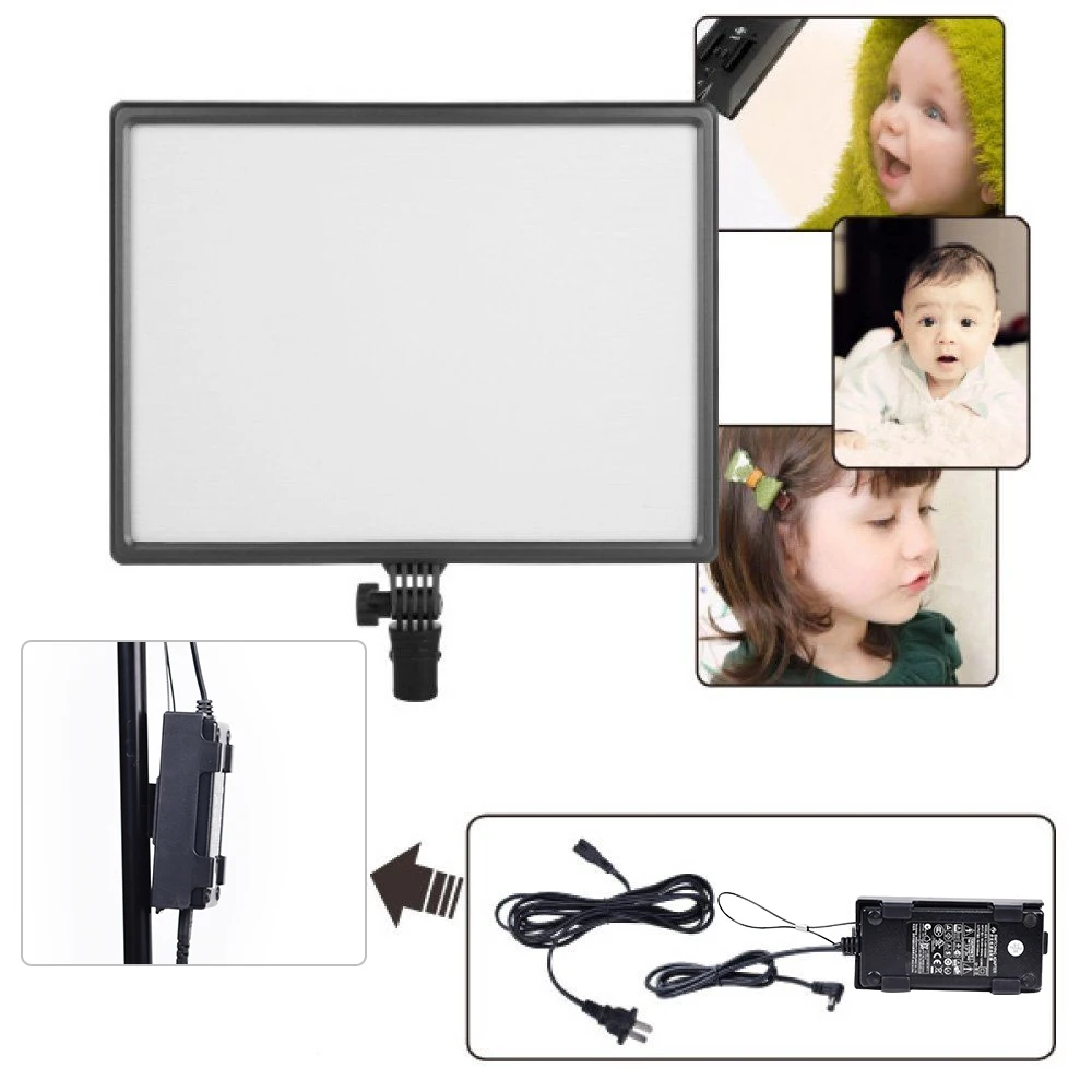 

Nanguang Luxpad43 CN-Luxpad43 LED 3200K-5600K Bi-Color Studio Video Light + AC Adapter Holder for Canon Nikon Sony DSLR Camera