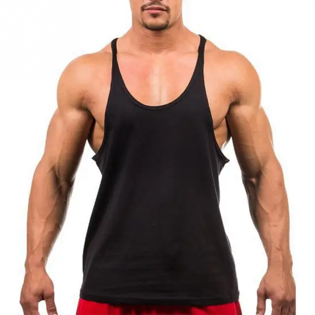 Summer Men’s Vest Muscle Bodybuilding Tank Top Sleeveless Solid Color Slim Vest
