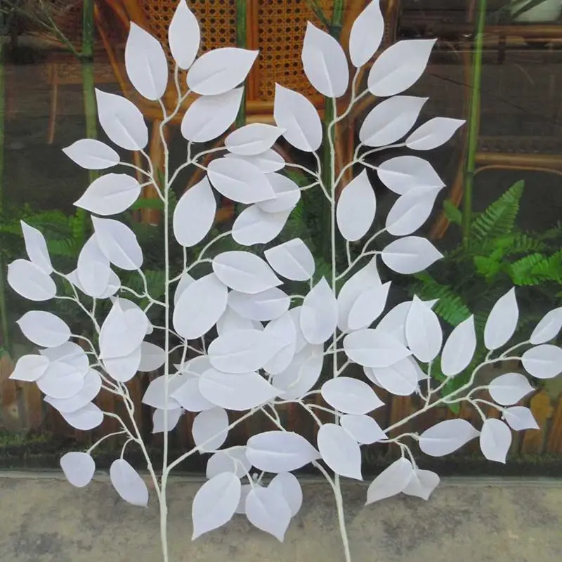 Один дюжина искусственных белых листьев свадебный фестиваль праздник фон Дорога светодиодные цветы дома Diy Искусственные декоративные Flowe