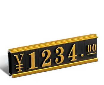 

Flat Price Tag Frame RMB Dollar Number Cube Digital Combination Price Sign Data Strip Aluminium Frame Shelf Mount Price Talker