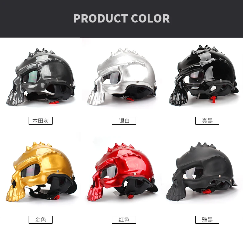 New personality fashion Double Use Helmet Skull Motorcycle Helmet Half Face Helmets Capacetes Casco Retro Casque for KTM Harley