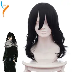 My Hero Academy Baku no Hero Shouta Aizawa 45 см черный волнистый парик для волос термостойкий косплей костюмы парик