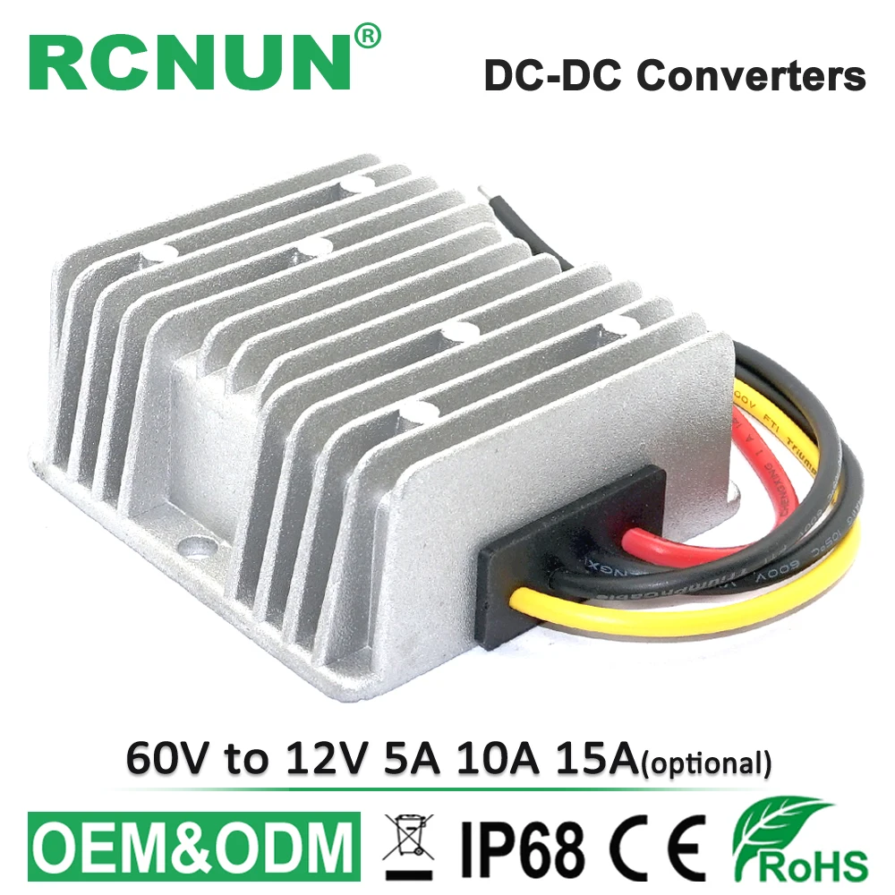 

60V to 12V 15A DC DC Converter Step Down 40-75V to 12V 5A 10A Buck Module Waterproof Power Supply