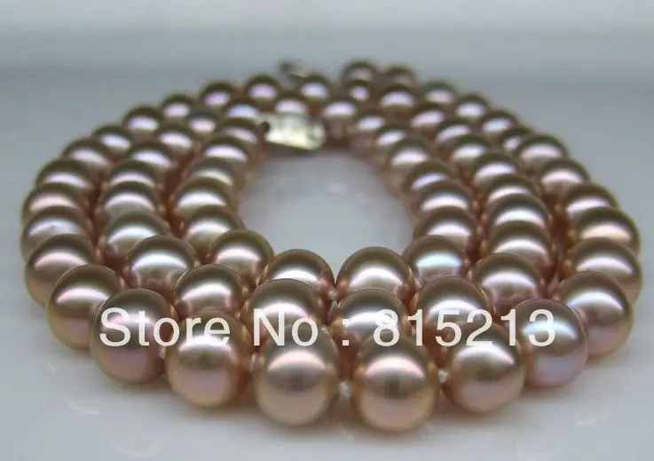 

ddh00421 HUGE AAA 36"10-11MM NATURAL SOUTH SEA GENUINE GOLD PINK PEARL NECKLACE GOOD LUST