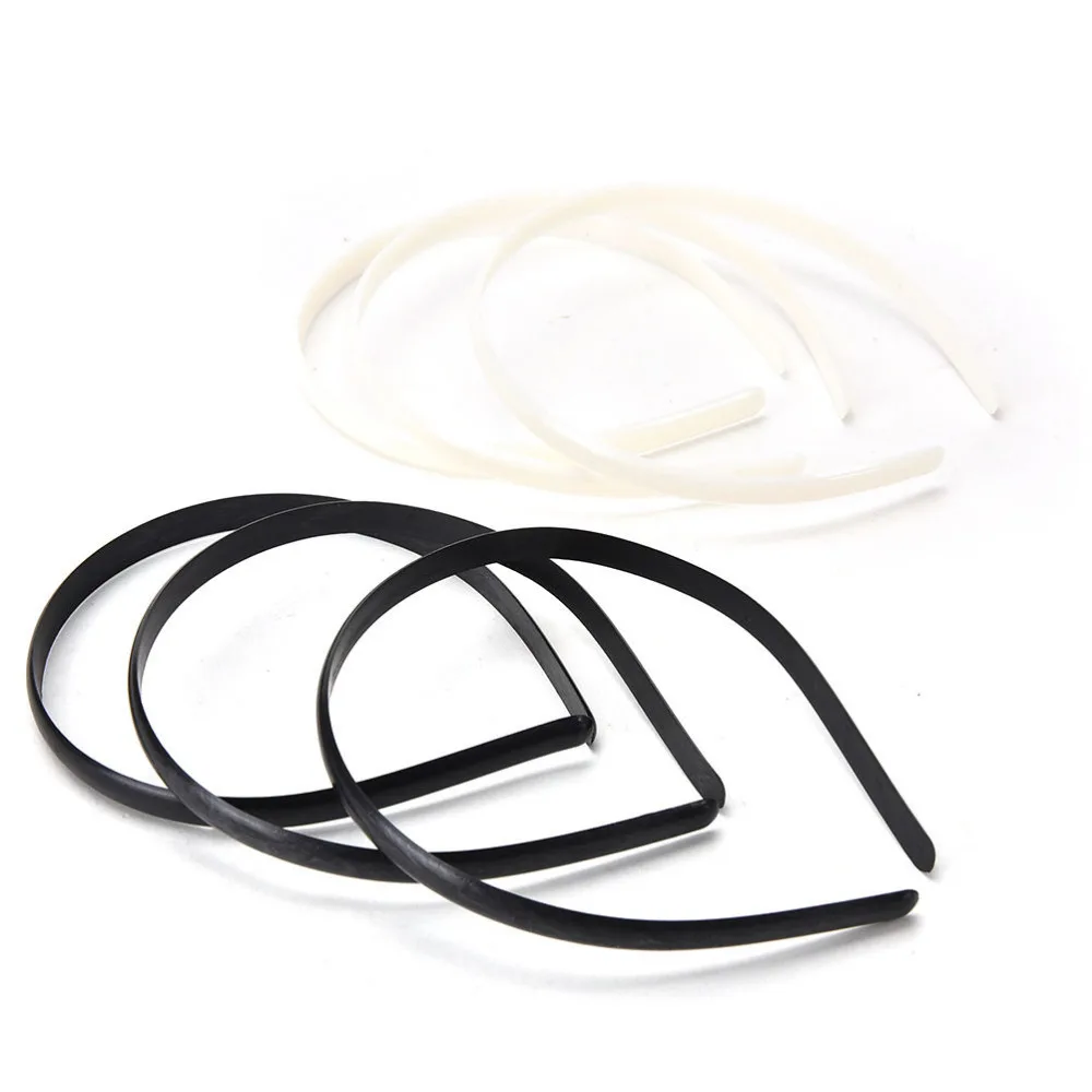 

10pcs/lot Fashion Plain Lady Plastic Hair Band Headbands NO Teeth Headwear Girl Hair DIY Tool Accessories White Black