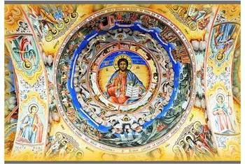 

3d wallpaper 2015 custom mural 3d non-woven wallpaper Jesus painting the ceiling frescoes Ceiling mural