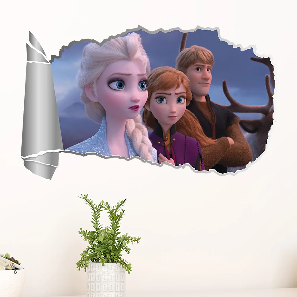 3D Lovely Elsa Anna stickers frozen Puzzle kids DIY Children's room decoration kindergarten cartoon pegatinas autocollant enfant