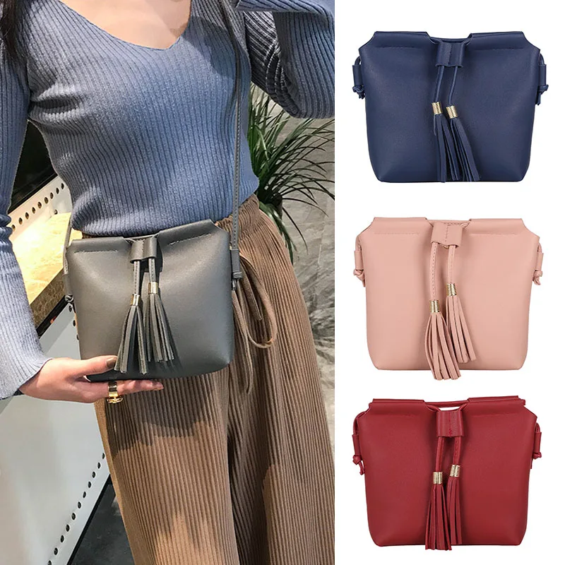 

2019 New Fashion Women Lady Shoulder Crossbody Bag Tassel PU Fashion for Mobile Phone messenger bags WML99