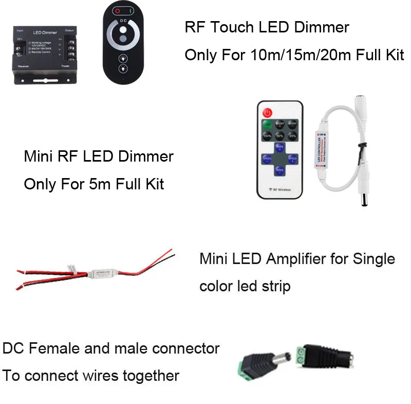 М 20 м Dimmable светодиодные ленты Комплект 5630 водостойкий теплый белый + RF сенсорный диммер + питание + усилитель светодио дный доставка