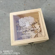 Персонализированная акриловая книга для гостей из натурального дерева, Свадебная Гостевая книга на заказ, деревянная прямоугольная коробка для хранения с 100 шт. сердечками