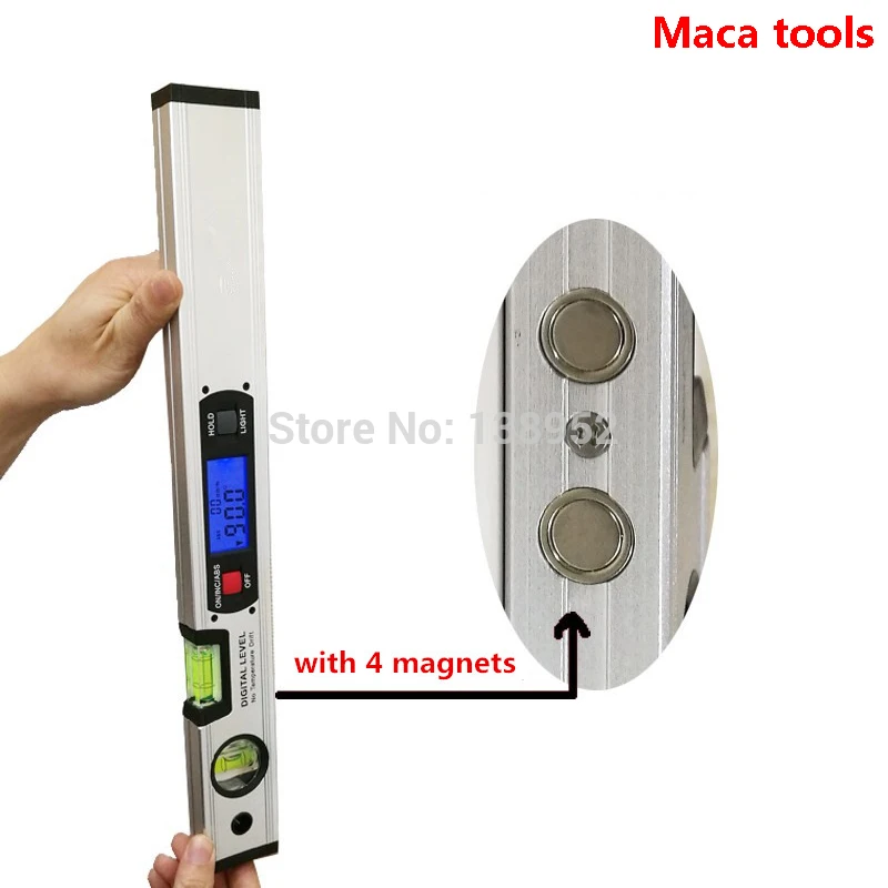 400mm 16inch Red Digital Angle Finder Level 360 Degree Range