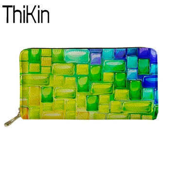 

THIKIN Wallet Female Plaid Pattern Purse for Girls Coin Purses&Holders Women Slim PU Leather Wallets Portable Purses& Wallets