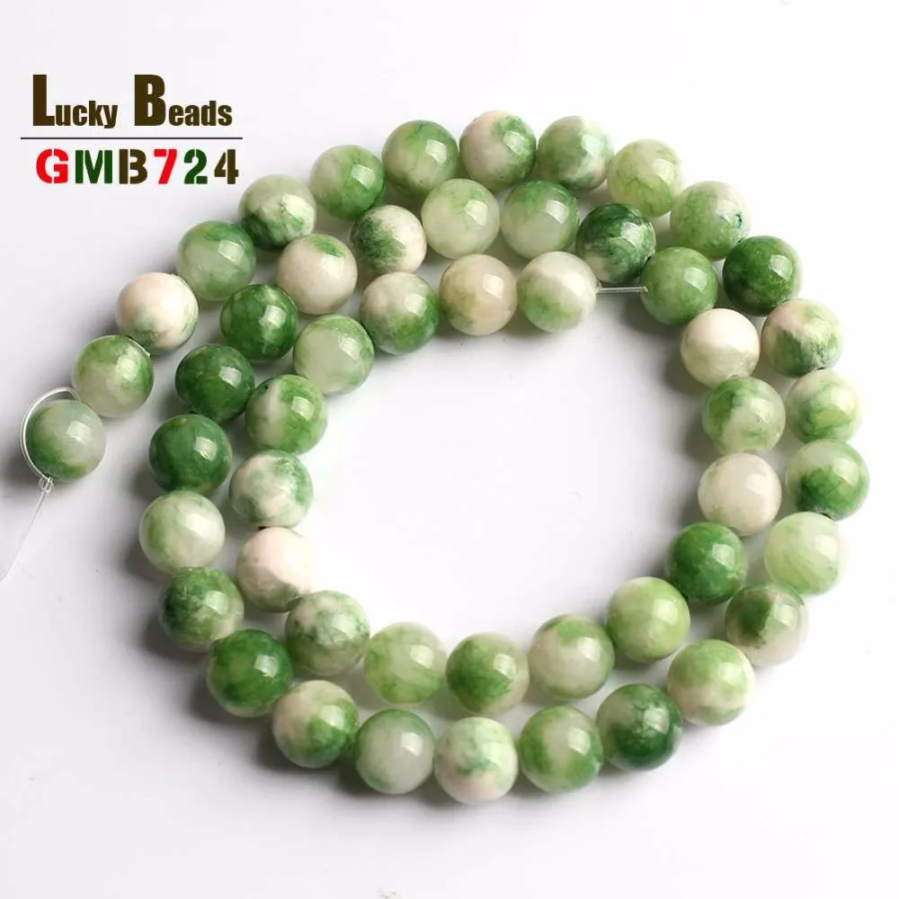 Бисер из натурального камня цветной облачный камень Нефритовый ручной работы F01869-12_3