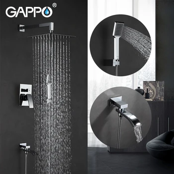 

GAPPO shower faucet waterfall bathtub tap mixer big shower rainfall taps shower wall mounted bathroom mixer faucet