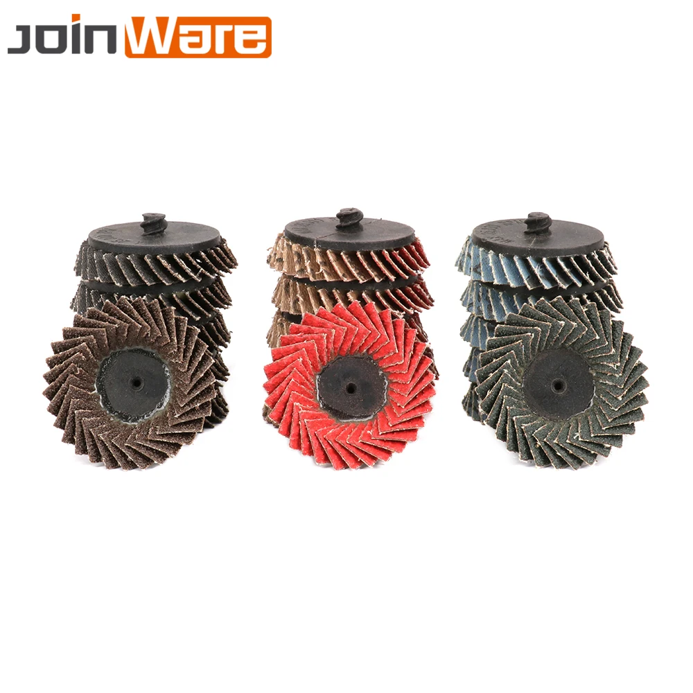 

5Pcs 2" Flap Disc Wheel Type R Roloc Threaded Twist Lock 60# For Remove Rust New High Quality