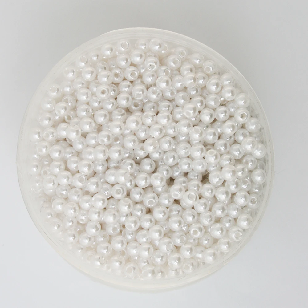 

Hot Selling 2000 Pcs White Color Acrylic Plastic Beads Pearl Imitation Round Beads 4mm Dia. (PS-BSG02-01WH)