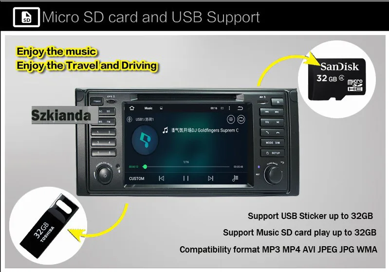 Best 4GB RAM 64GB ROM 8Core 1 din Android 9.1 Car Multimedia Radio Stereo for BMW E39 E53 X5 Wifi Bluetooth DVR RDS USB GPS Navi 20