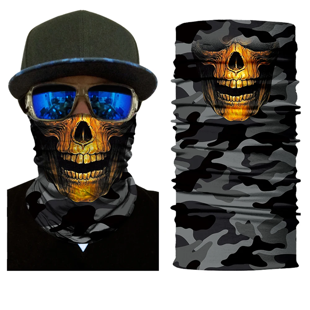Мотоциклетная Солнцезащитная Спортивная бесшовная маска для шеи с черепом, повязка на голову, бандана - Цвет: Model 3 face shield