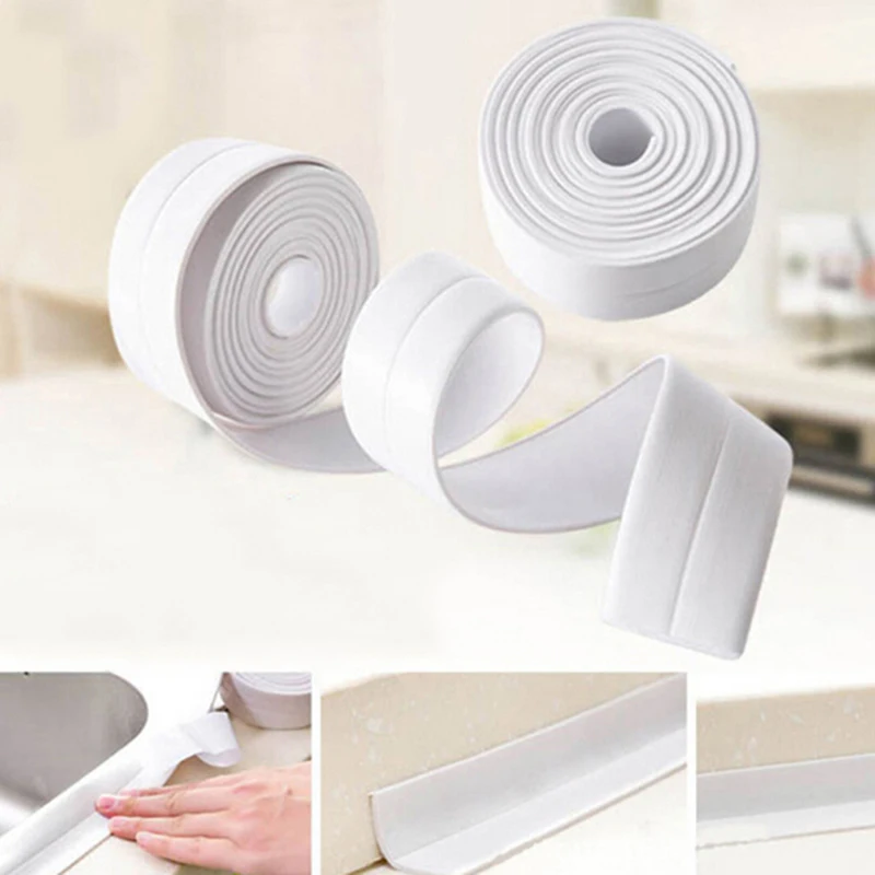 

3.2M/1 Roll PVC Material Kitchen Bathroom Wall Sealing Tape High Quality Waterproof Mold Proof Adhesive Tape