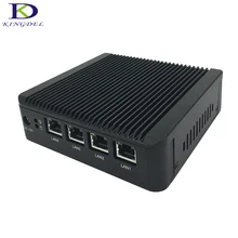 Безвентиляторный мини-ПК Windows 7 Прочный алюминиевый корпус Intel Celeron J1900 Quad Core HTPC 4 LAN VGA настольный компьютер