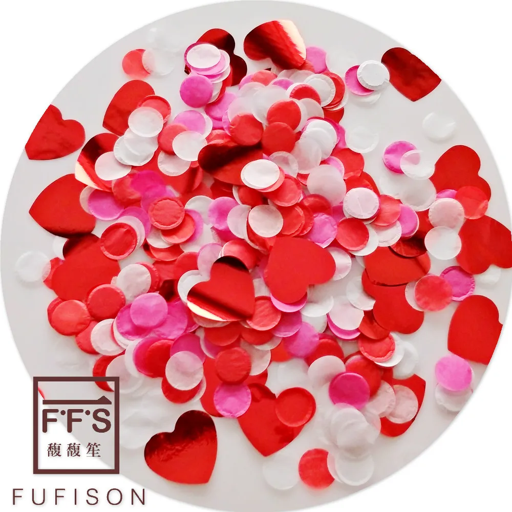 

FFS personality special confetti Brithday party wedding decoration RED heart GOLD SILVER star dots confetti