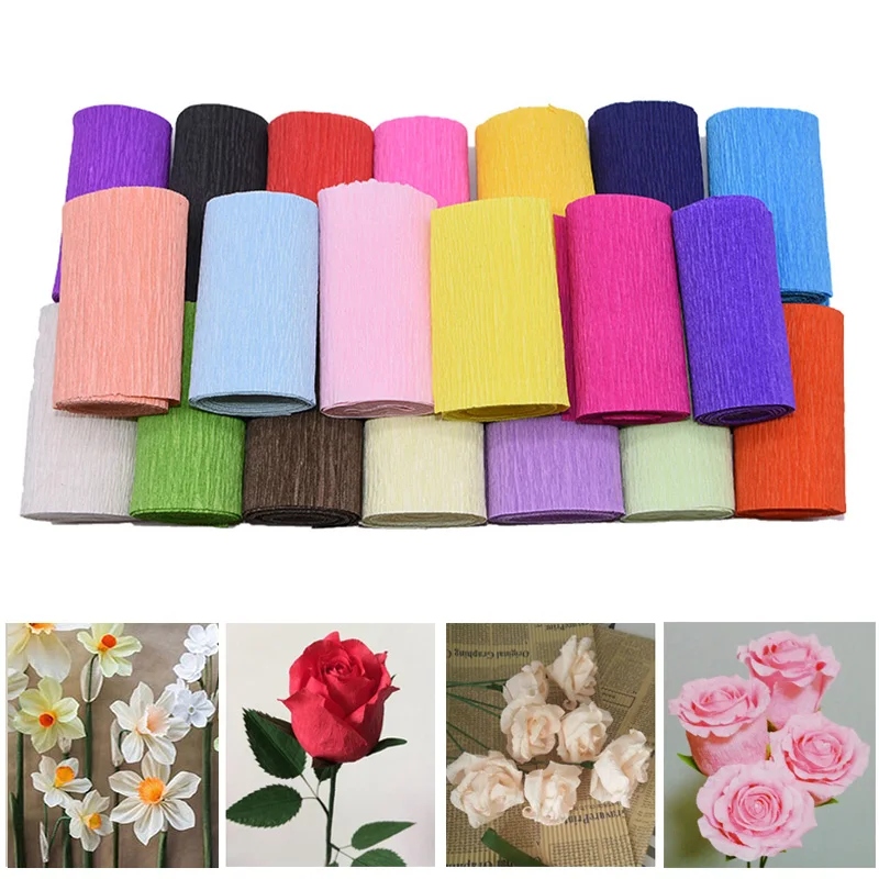 

2 Roll 250*10cm Origami Crepe Paper Crinkled Craft Paper for Wedding Party Decoration DIY Gifts Flower Wrapping Packing Material