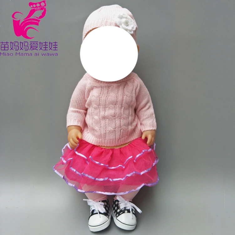 doll clothes for 43cm dolls baby doll Cute pink princess dress sweater