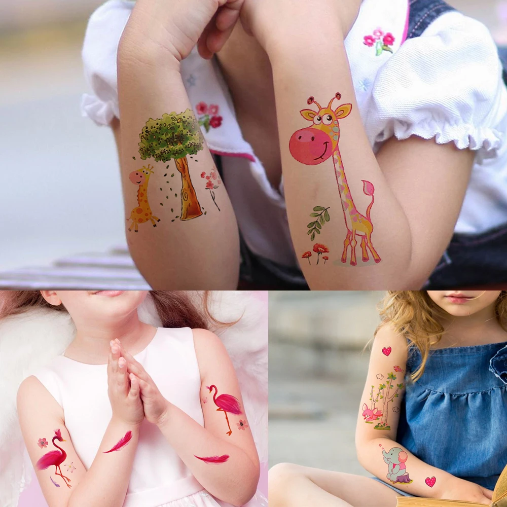 Временные Детские тату наклейки glaryyears 7 5*12 см 12 шт./компл. EC дизайны Мультяшные
