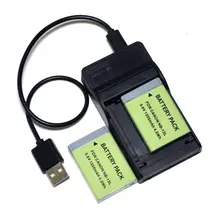Conenset 2 unids li-ion + 1 usb cargador para canon nb-13l nb13l powershot g7 cámara