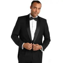 Новое поступление итальянские смокинг куртка мужская черная жениха костюмы 3 шт. свадебные мужские костюм для мужчин Жених Смокинги куртка