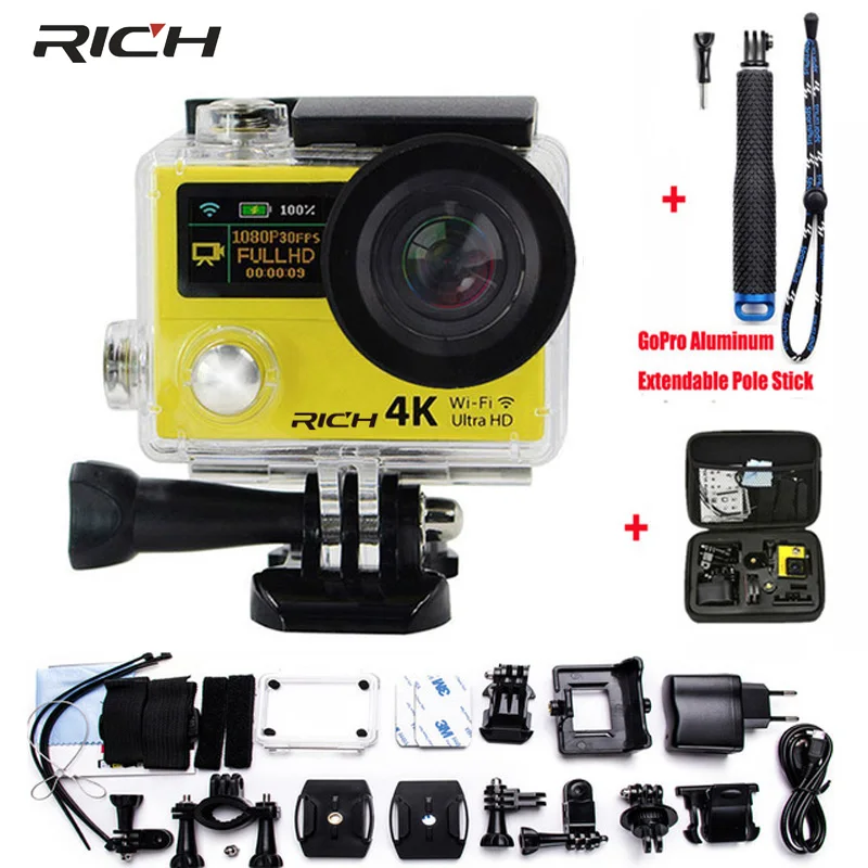 

RICH Action Camera H3 H3R Dual Screen Ultra HD 4K/25fps 1080p Wifi 170D Lens Waterproof Extreme Sports camera