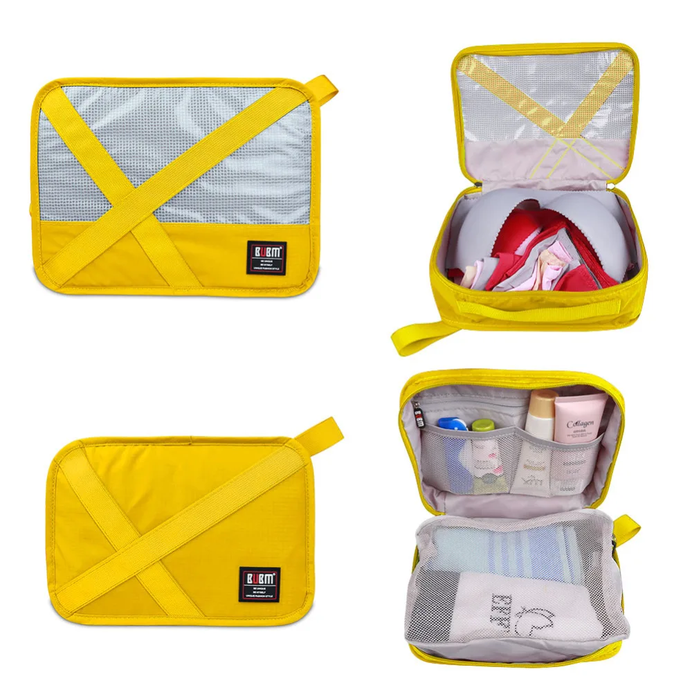 BUBM 7 комплектов упаковочных кубиков для путешествий, органайзер для багажа для одежды, сумка для стирки, сумки для туалетных принадлежностей, сумки для электроники для женщин и мужчин