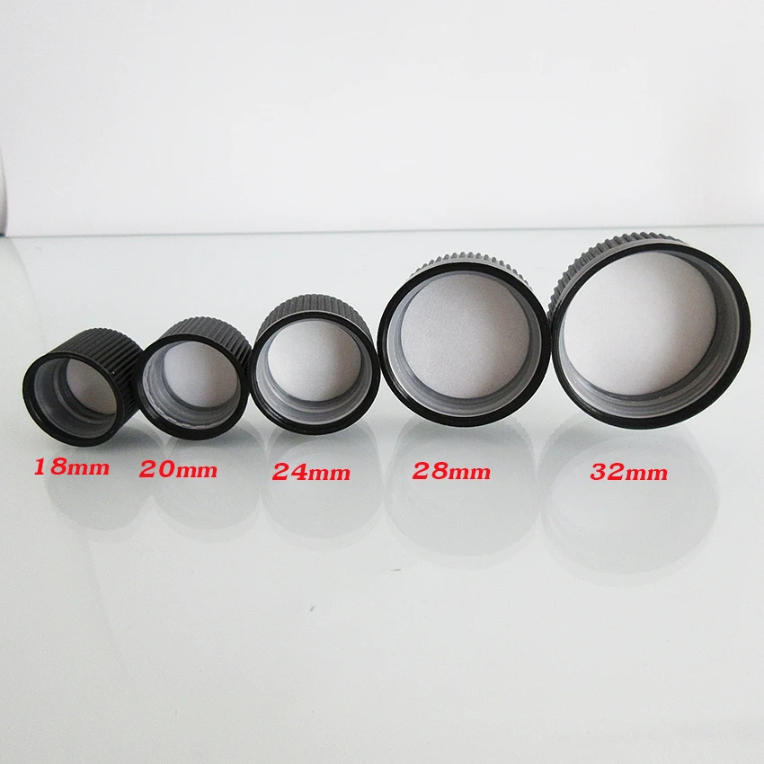 Black Plastic Bottle Caps Childproof Replacement Lids 18mm-32mm Sizes Suitable Bottles Covers bottle cap