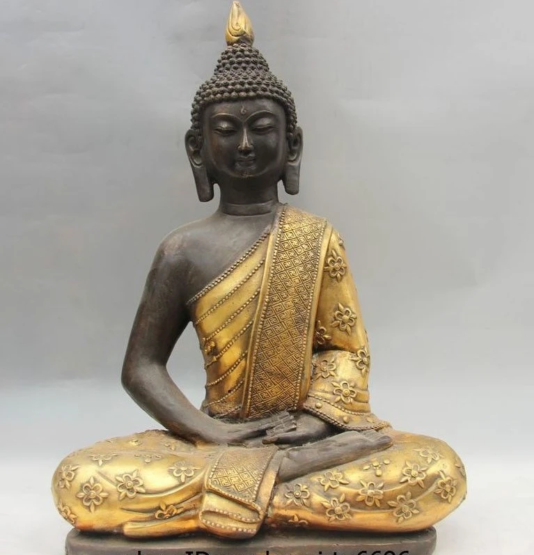 

China Copper Bronze Thailand Buddhism Tathagata Sakyamuni Buddha Amitabha Statue