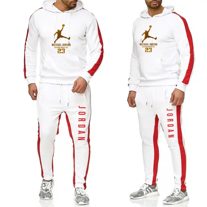 white and gold jordan sweatsuit