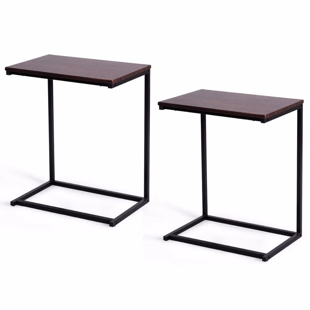 Giantex 2PCS Laptop Holder End Stand Desk Table Notebook Beside Sofa Home Office Furniture Commercial Furniture 2*HW56969