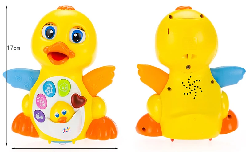 Animais de Estimação Brinquedos do Bebê Seguro e Diversão Elétrico Grande Amarelo Pato Brinquedo Crianças Cartão Luzes Piscando Balanço Música Educação Precoce Brinquedos Inteligentes 6 Computers & Electronics