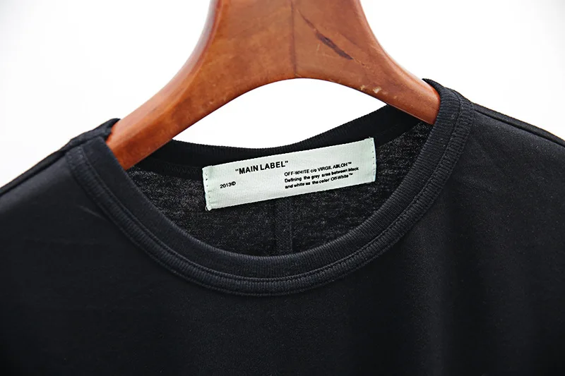OFF-WHITE OW градиент цвета радуги Круглый шею улица хип-хоп Мужская Пара с коротким рукавом Футболка