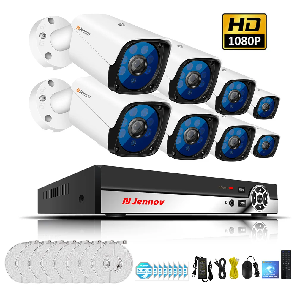 

Einnov H.265 8CH NVR CCTV Audio System Video Surveillance Camera 1440P 3MP Security Camera System CCTV P2P Night Vision HDD P2P