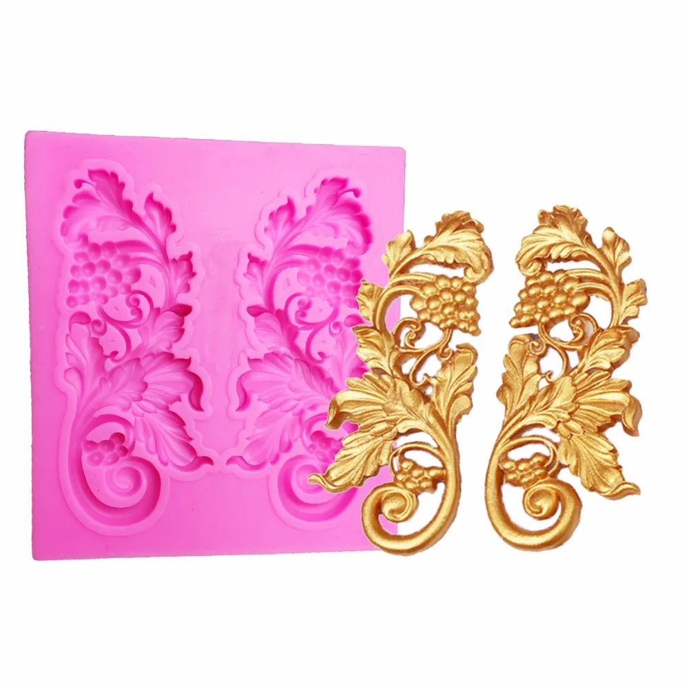 Buy Grape vines silicone mold fondant mold Leaves lace