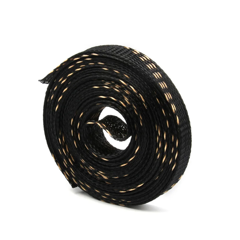 12mm Tight Nylon PET Expandable 150% Braided Cable Sleeving Length 5M 5 Colors Insulation Wire Cable Sleeves Gland Mesh Shock