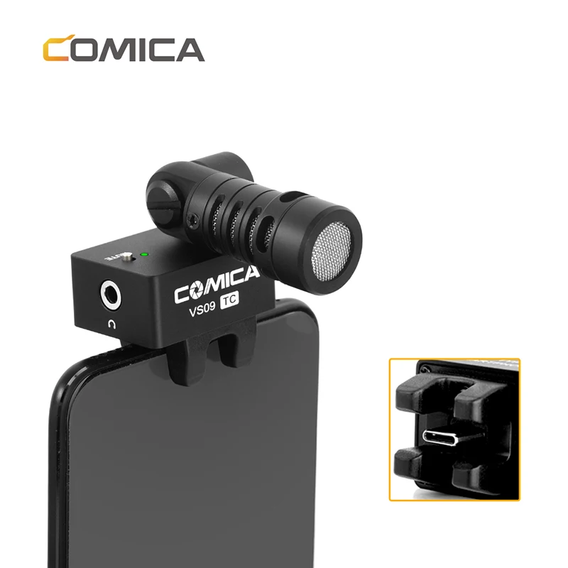 

Comica VS09 Plug Record Android Microphone Type-C Port Mic Real Time Display Condenser Vlog Video Audio Recording Microphone
