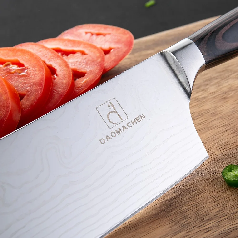 DAOMACHEN 7-дюймовый китайского шеф-повара нож для Разделки мяса мясника овощей Ножи для дома Кухня или restaurantn с высоким содержанием углерода Нержавеющая сталь