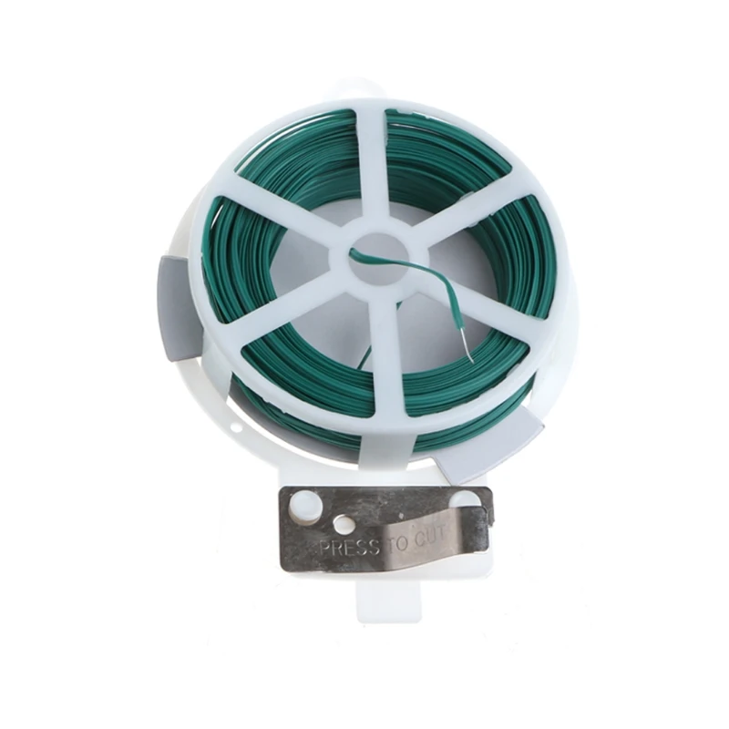

30m 50m Garden Twist Tie Wire Cable Reel With Cutter Gardening Plant Bush Flower