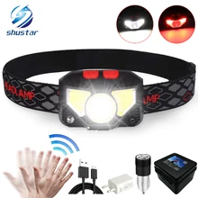 Супер яркий светодиодный налобный фонарь встроенный Индуктивный датчик перезаряжаемый светодиодный налобный фонарь с usb-кабелем для зарядки для бега, рыбалки и т. д