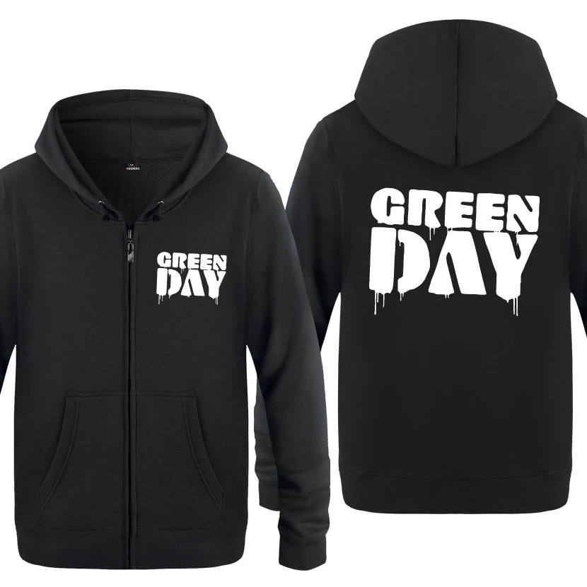 Hip hop Green Day Rock Band Hoodies Men 2018 Men's Fleece Zipper