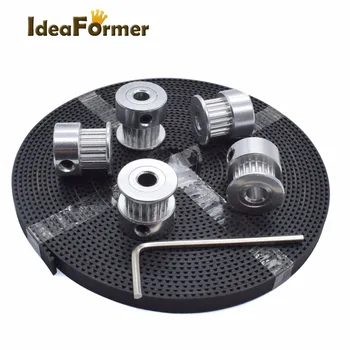 

3D Printer GT2 tool set 5pcs Timing pulley wheel + 5 meter Timing Belt + 1pc Wrench for 3D Printer parts