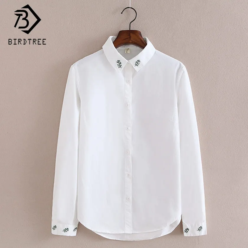 Белые рубашки с вышивкой Женские блузки Осенние Топы Корейский воротник Короткие Mori Girl женские рубашки дешевая одежда Китай T78168AW