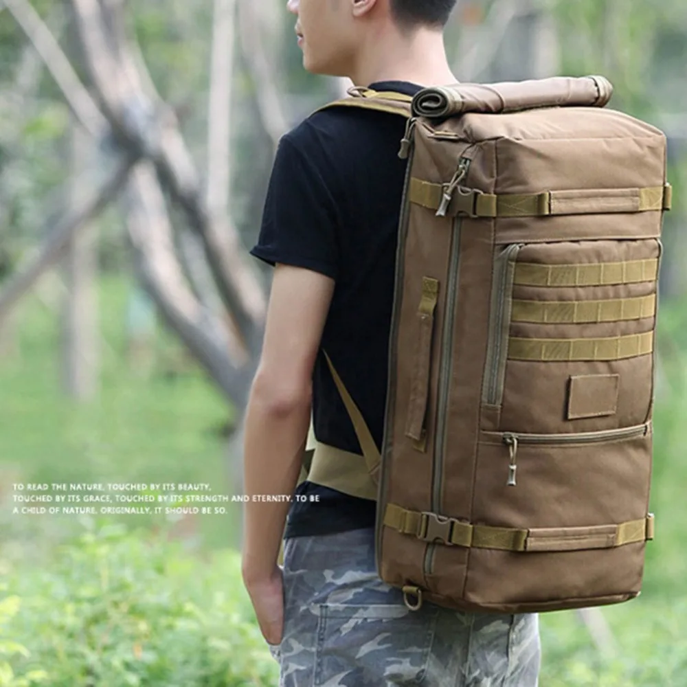 

60L Large Capacity Outdoor Sports Backpack Multifunctional Tactical Bag Unisex Hiking Climbing Racksacks Oxford Cloth Knapsack
