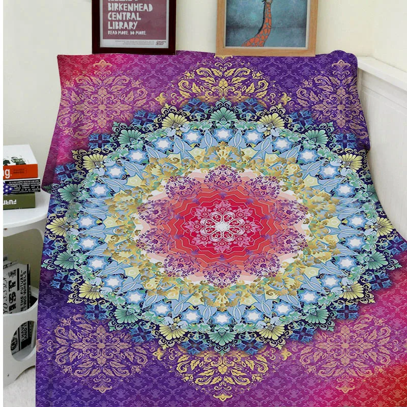 

Blanket Comfort Warmth Soft Plush Easy Care Machine Wash Magical Circle Dream World Four Elements Symbols Sofa Bed Throw
